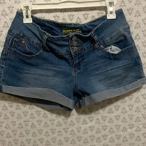 blue denim shorts